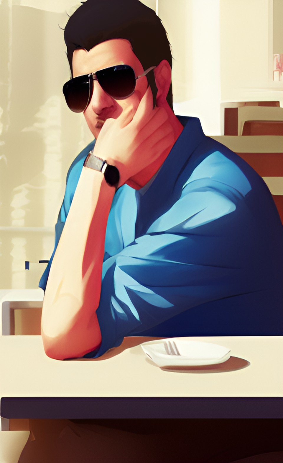 Gwafa at the cafe