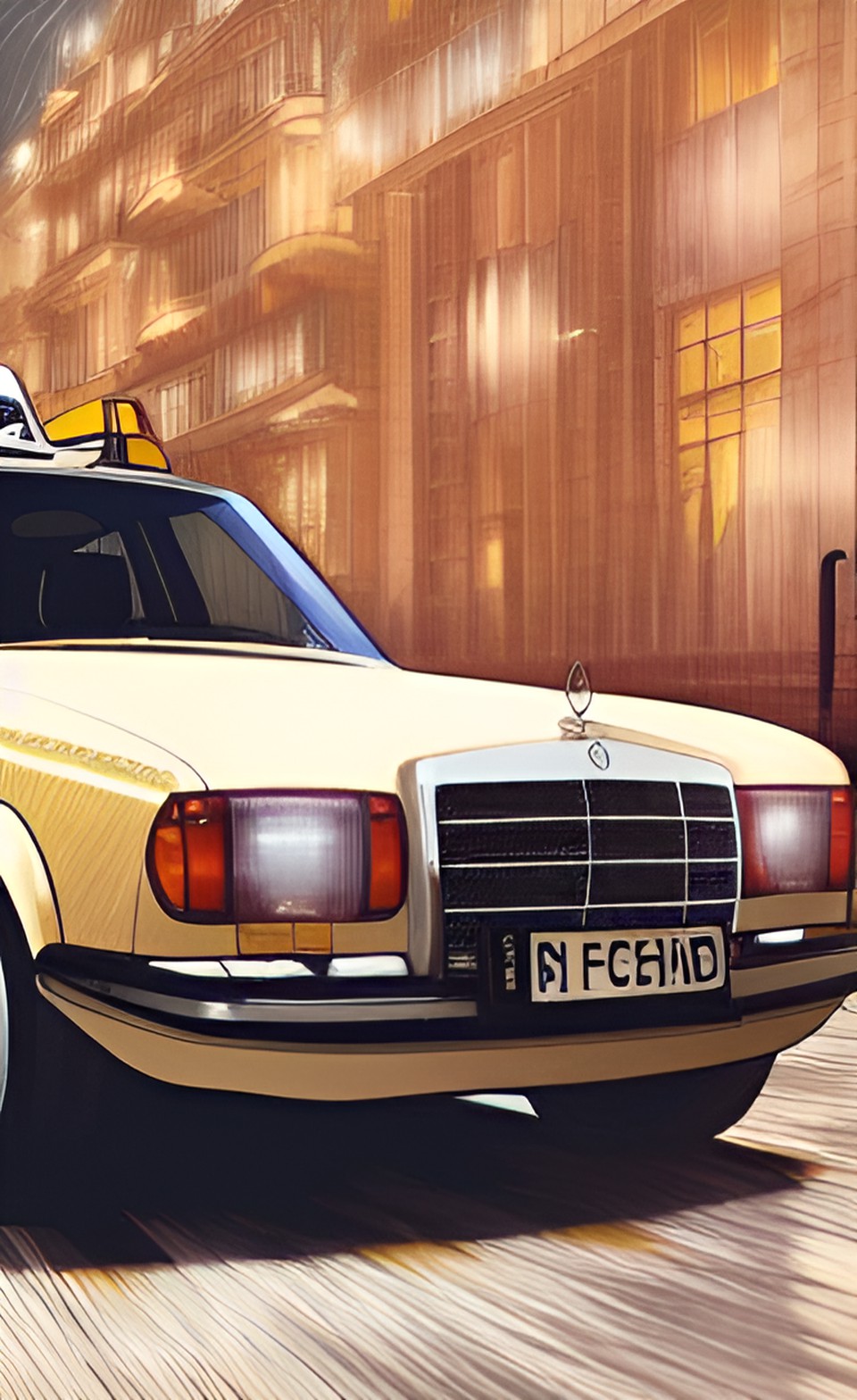 Mercedes Taxi Driving At Night