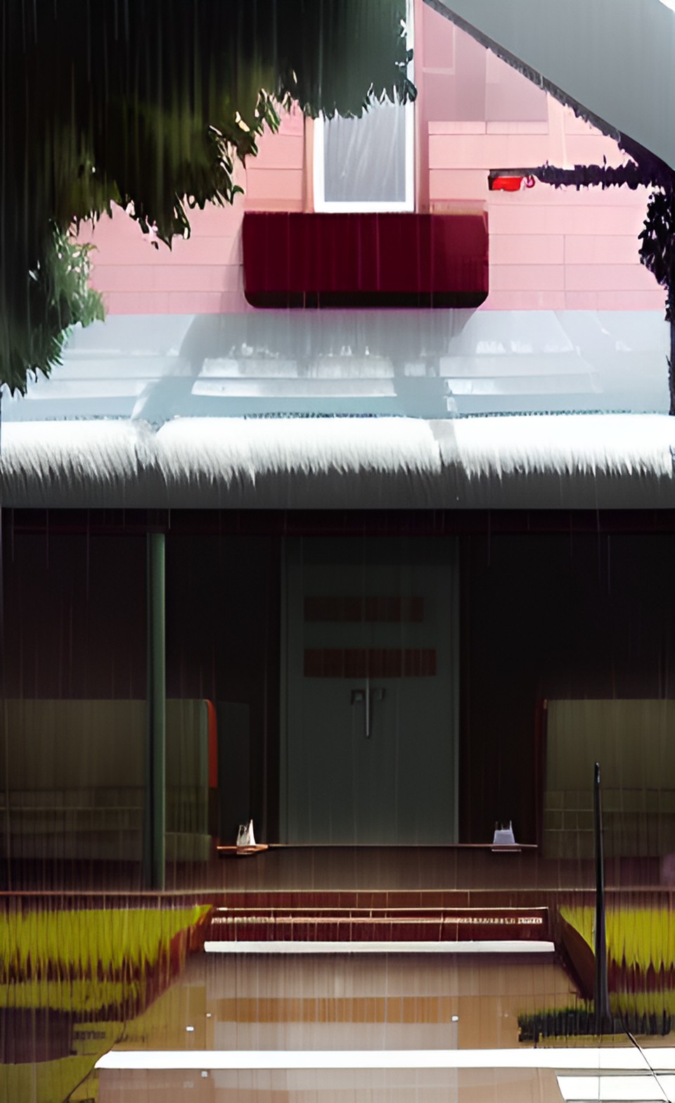 Banou's house in the rain