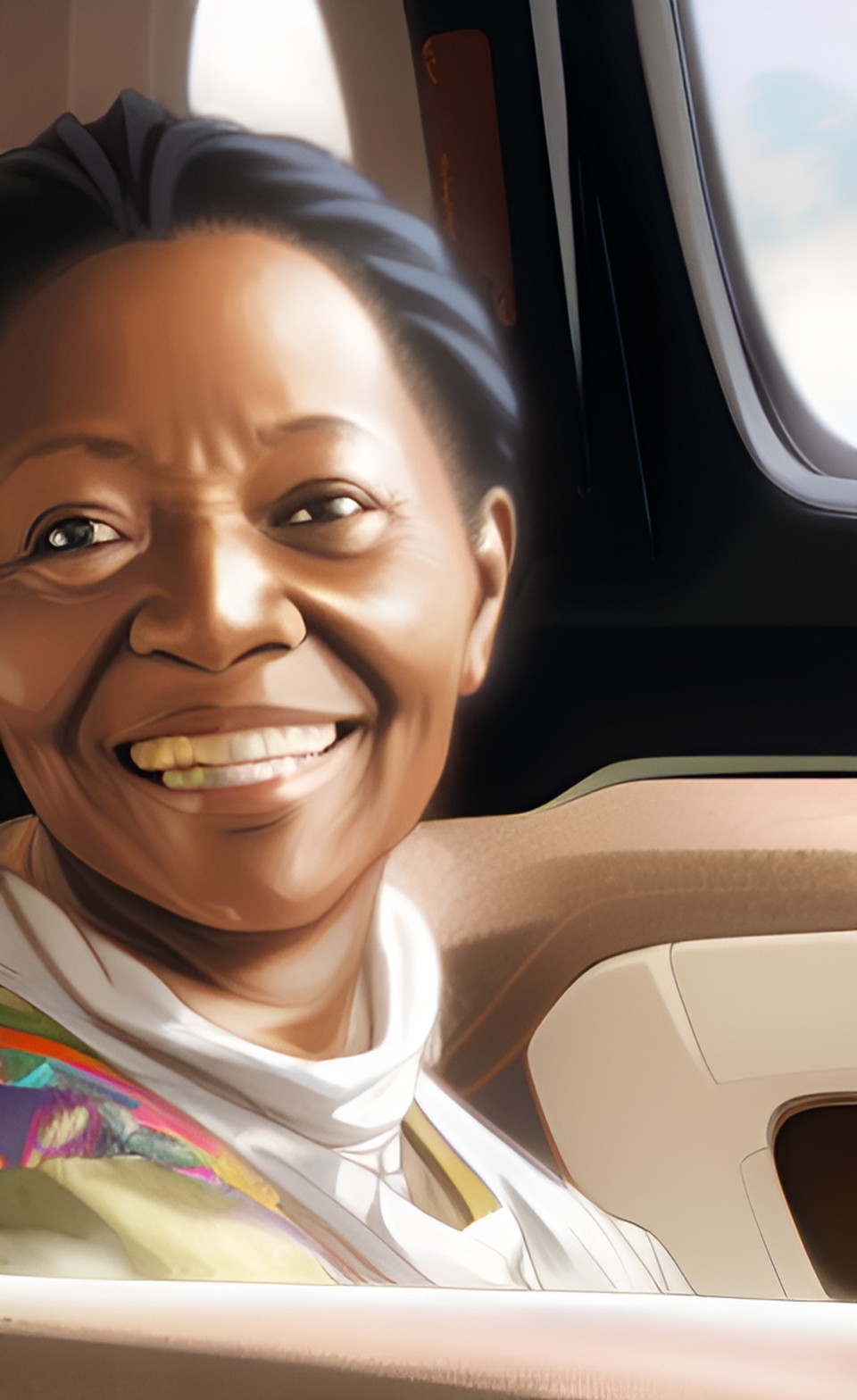 Una in a taxi