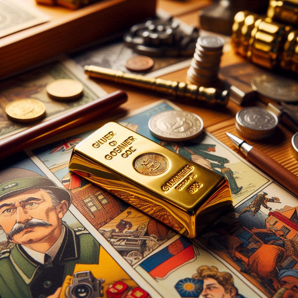 Bar of gold in the office