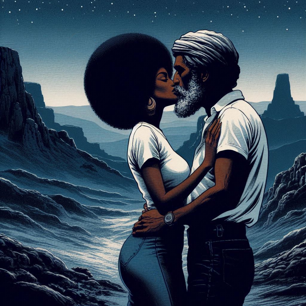 Makhlouf and Banou kiss