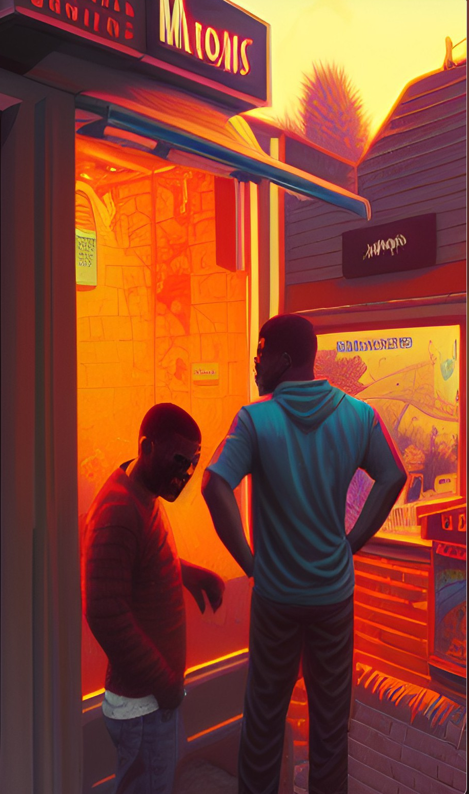 Men at a shop